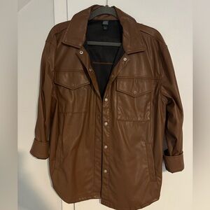 Wild Fable faux leather shacket